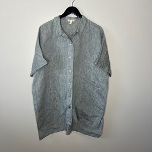 Eileen Fisher Light Gray Linen Top
